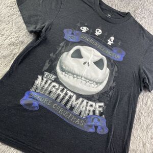 Jack Skellington Shirt Mens Large Black White Nightmare Before Christmas Emo